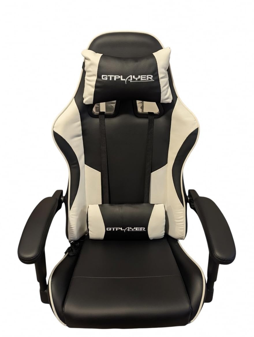 GTPLAYER Gaming Chair, Computer Chair with Footrest and Lumbar Support, Height Adjustable Game Chair with 360°-Swivel Seat and Headrest and for Office or Gaming (Pearl White) customer photo 1