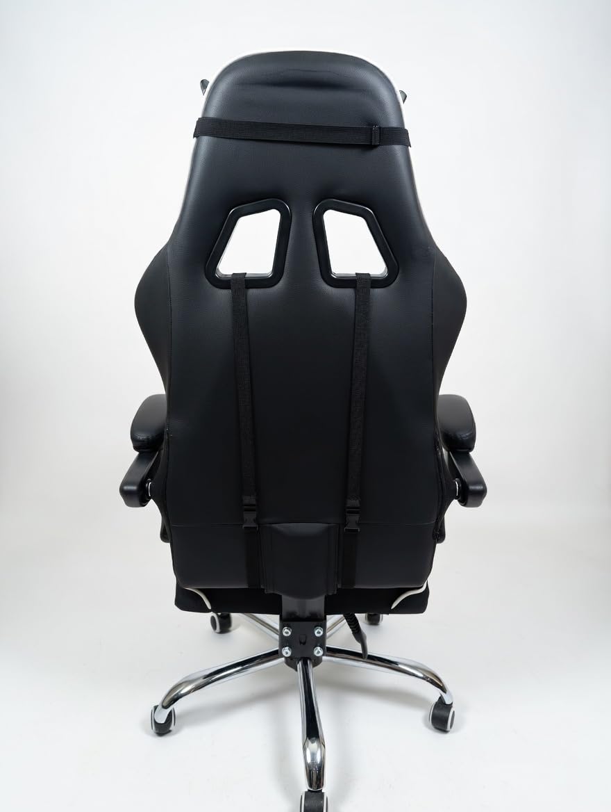 GTPLAYER Gaming Chair, Computer Chair with Footrest and Lumbar Support, Height Adjustable Game Chair with 360°-Swivel Seat and Headrest and for Office or Gaming (Pearl White) customer photo 2