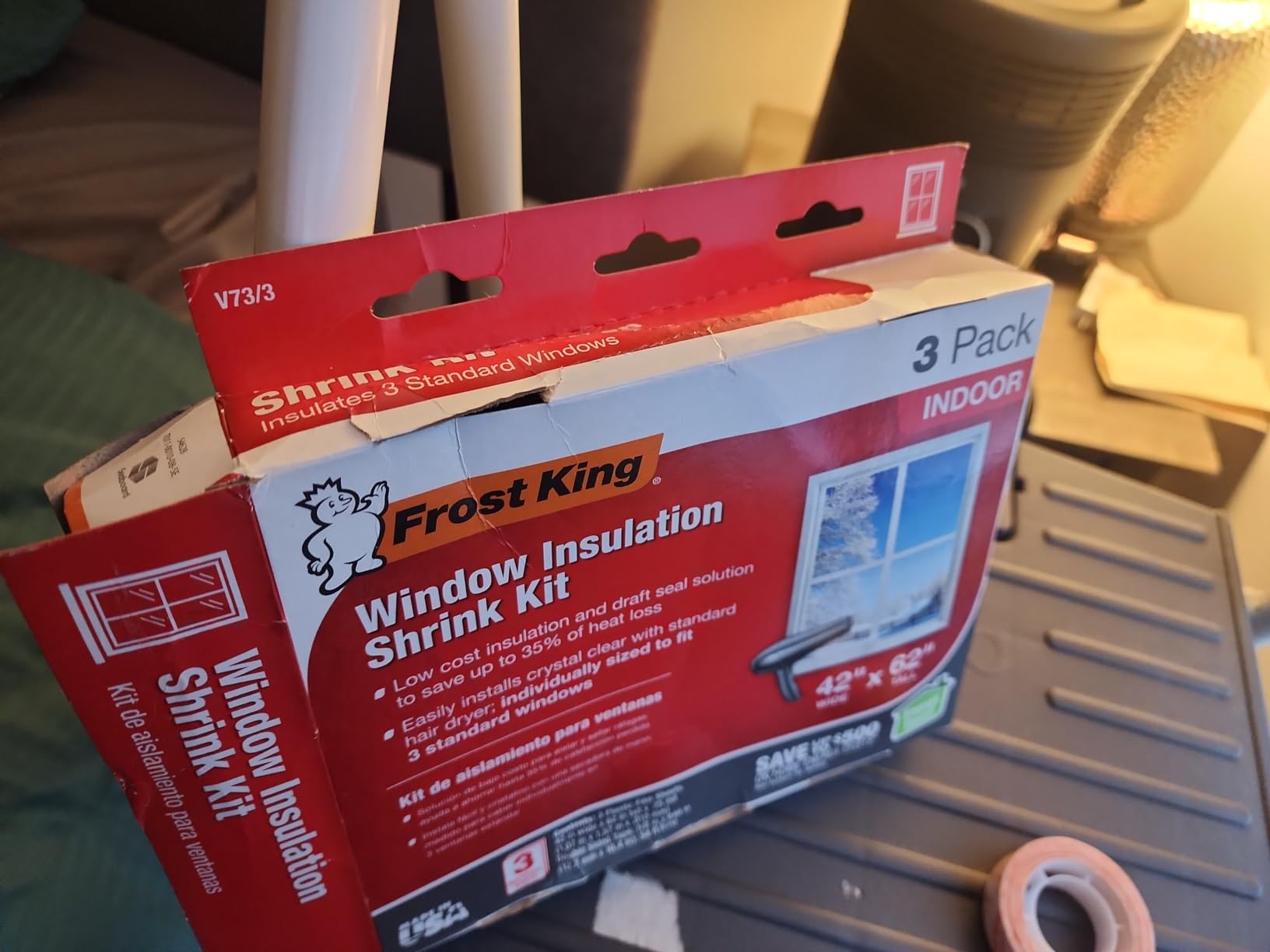 Frost King V73/3H Shrink Window Kit, Indoor, 42 x 62 in, 3 pack customer photo 2