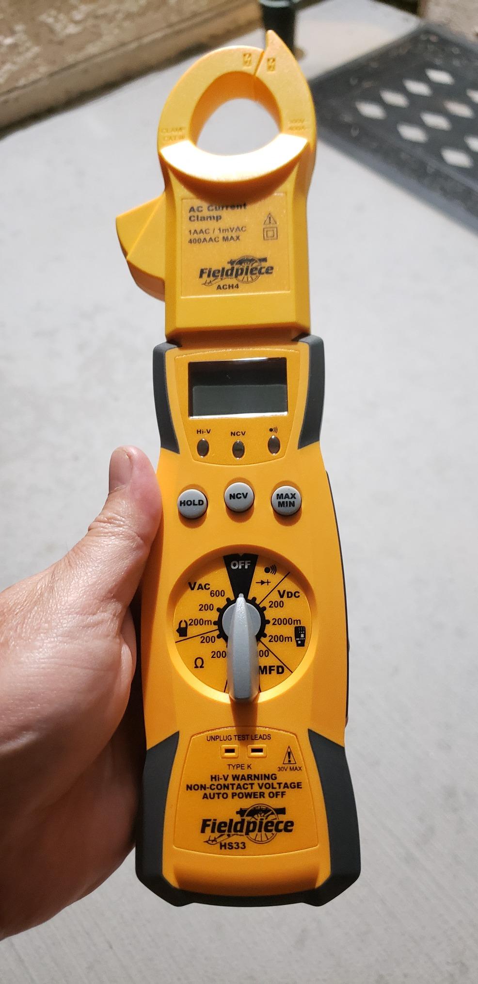 Fieldpiece HS33 Expandable Manual Ranging Stick Multimeter for HVAC/R - 400A Clamp - Non-Contact Voltage with Temperature to 1000°F - Capacitance and K-Type Thermocouple - HVAC Electrical Tester customer photo 2
