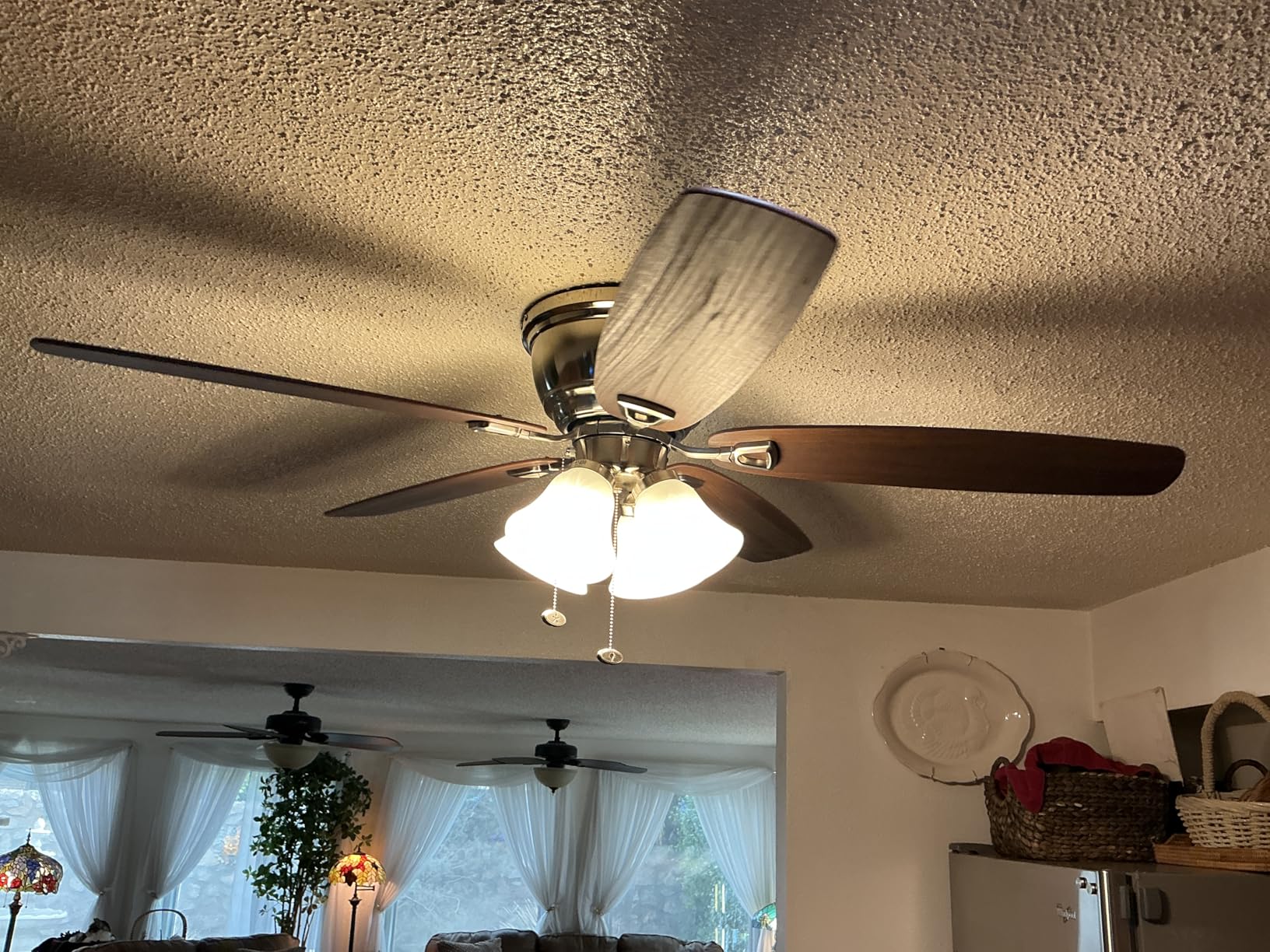Honeywell Ceiling Fans Glen Alden, 52 Inch Classic Flush Mount Indoor LED Ceiling Fan with Light, Pull Chain, Quick-2-Hang Dual Finish Blades, Reversible Motor - 50183 (Oil Rubbed Bronze) customer photo 1