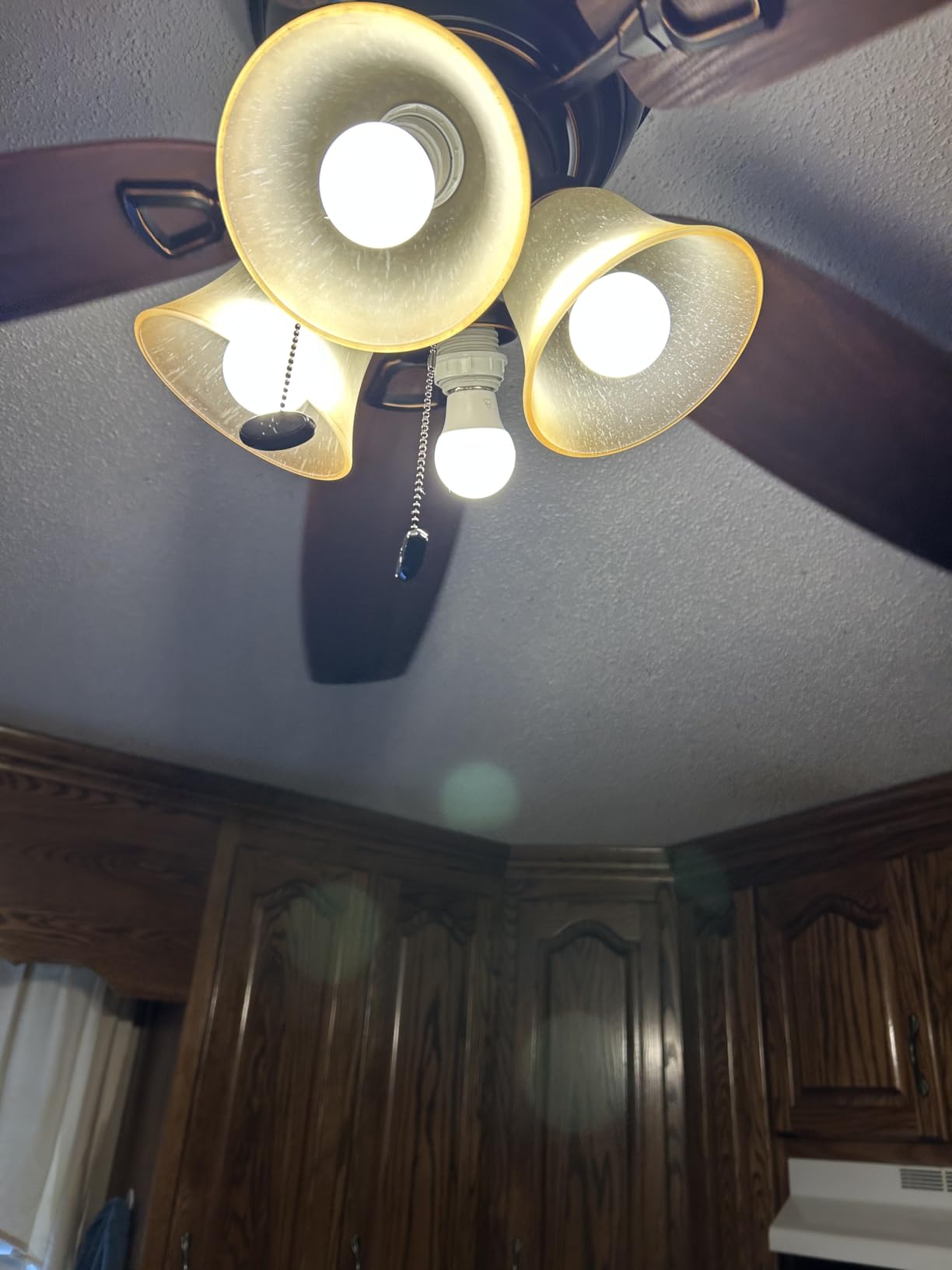 Honeywell Ceiling Fans Glen Alden, 52 Inch Classic Flush Mount Indoor LED Ceiling Fan with Light, Pull Chain, Quick-2-Hang Dual Finish Blades, Reversible Motor - 50183 (Oil Rubbed Bronze) customer photo 2