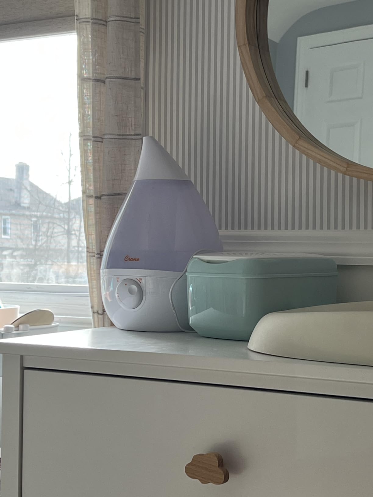 Ultrasonic Cool Mist Humidifier for Bedroom, Baby Nursery, Kids Room, Plants, or Office, Large 1 Gallon Tank, Filter Optional, Grey customer photo 1