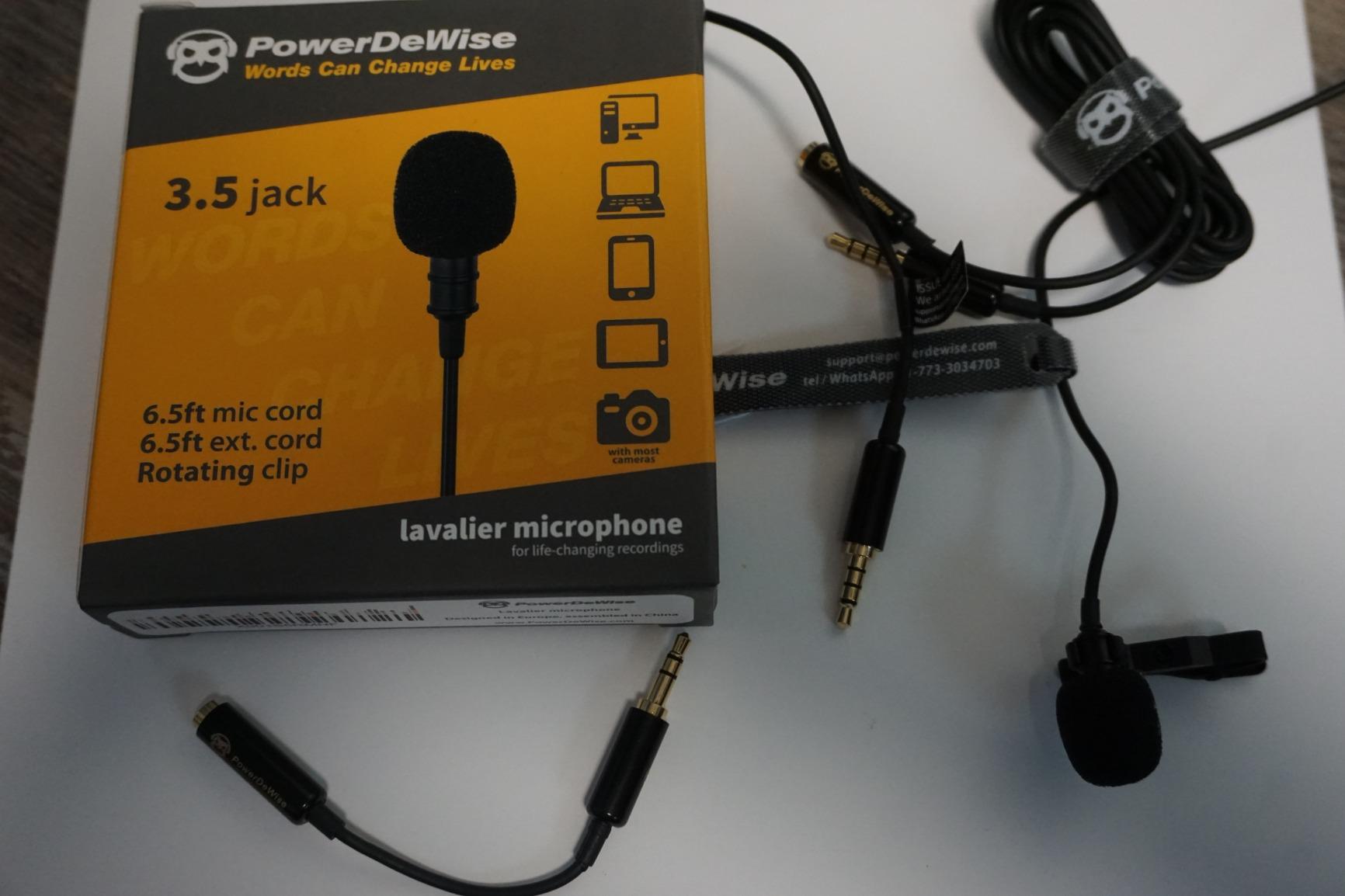 PowerDeWise Professional Grade Lavalier Clip On Microphone - Lav Mic for Camera Phone iPhone GoPro Video Recording ASMR - Small Noise Cancelling 3.5mm Tiny Shirt Microphone with Easy Clip On System customer photo 2