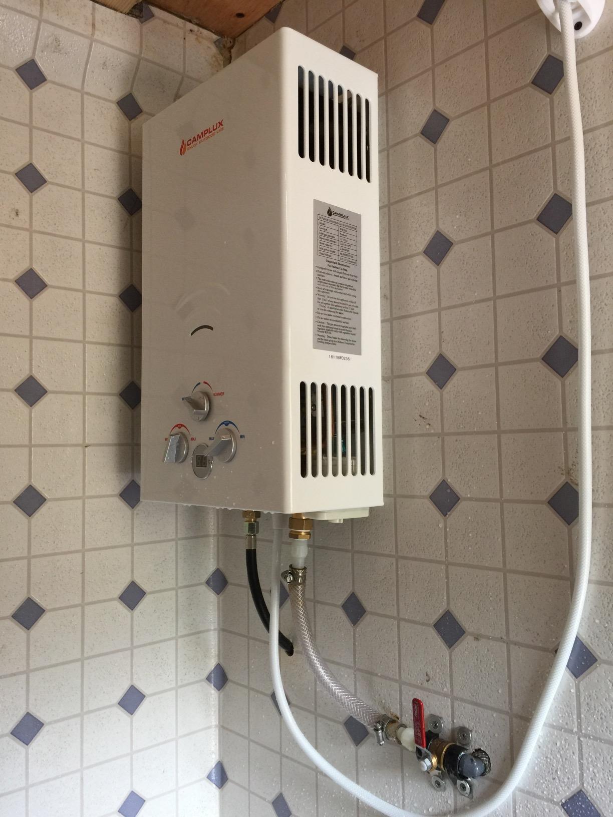 CAMPLUX Tankless Water Heater Propane, 2.64GPM Portable Water Heater for Off Grid, Camping, BW264, White customer photo 2