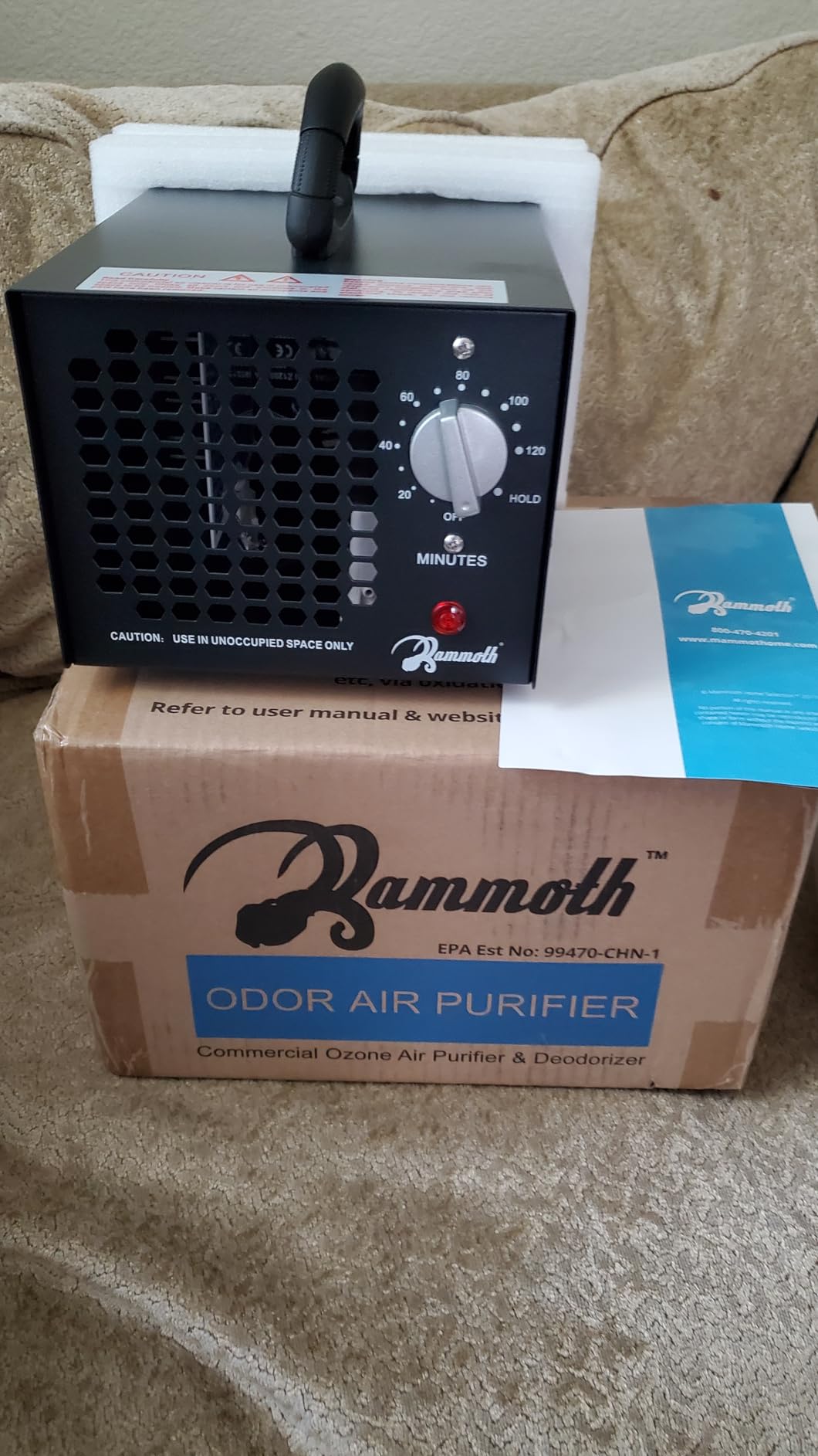 Mammoth Ozone Generator 10,000mg, Ozone Odor Eliminator for Residential and Commercial Space, Ozone Machine Odor Removal of Smoke, Unpleasant Smell in Home, Car, Office and Large Rooms customer photo 2