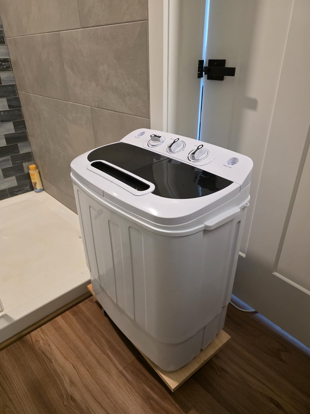 SUPER DEAL Compact Mini Twin Tub Washing Machine 13lbs Capacity Portable Washer Wash and Spin Cycle Combo for Camping, Apartments, Dorms, RV's customer photo 1