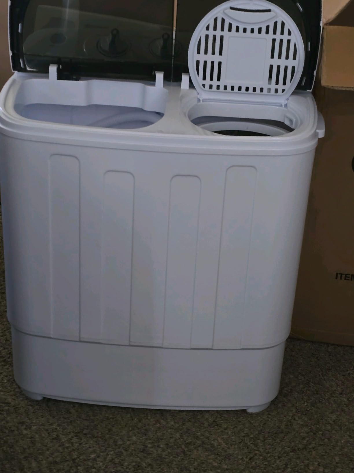 SUPER DEAL Compact Mini Twin Tub Washing Machine 13lbs Capacity Portable Washer Wash and Spin Cycle Combo for Camping, Apartments, Dorms, RV's customer photo 2