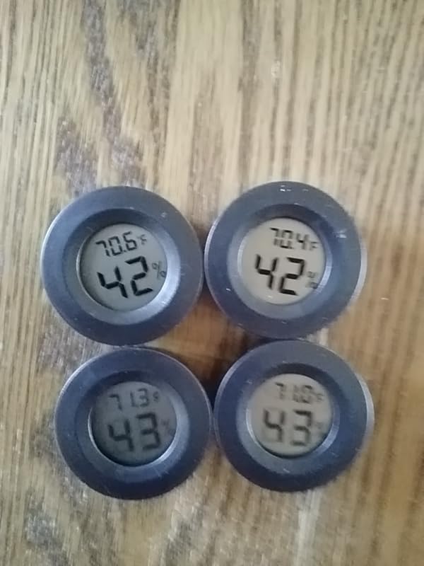 4-pack Mini Hygrometer Thermometer Fahrenheit Indoor Room Round Humidity Temperature Gauge for 3D Printer Home Jars Reptile Incubator Guitar Case customer photo 1