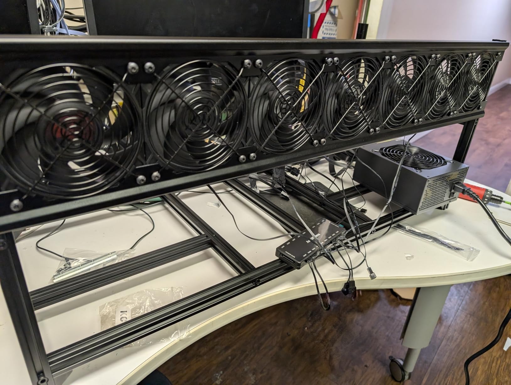 Kingwin 8 GPU Miner Rig Case Frame - Premium Stackable Aluminum Mining Rig Enclosure for Efficient Crypto Mining, Test Bench PC Case. customer photo 1