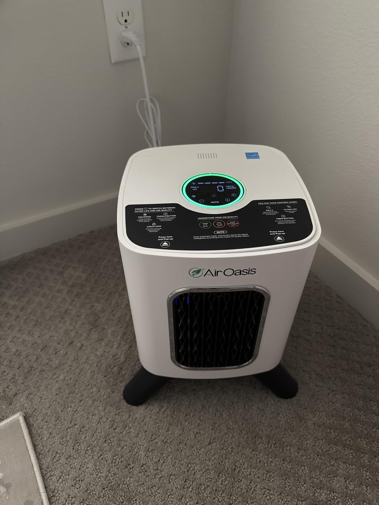 Air Oasis iAdaptAir 2.0 H13 HEPA Filter Air Purifier Reduces 99% of Viruses, Mold, Dust, Smoke, Pollen & Odors Quietest on The Market WiFi Compatible 1,325 Sq Ft of Clean Air customer photo 1