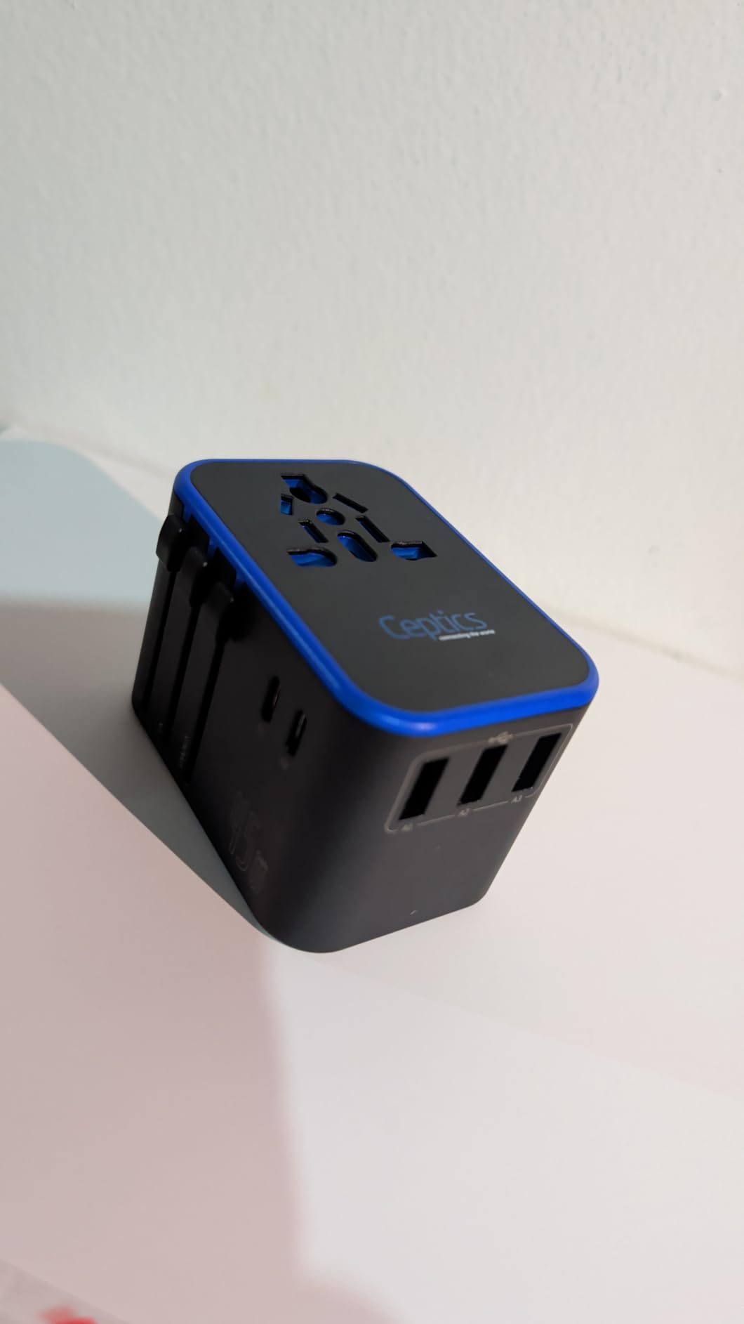 Ceptics Universal Travel Adapter, 45W International Power Adapter with PD & QC 3.0 Dual USB-C, 3 USB Travel Adapter Worldwide, Type I C G A Outlets 110V 220V A/C - EU Euro US UK (11-KU) customer photo 1