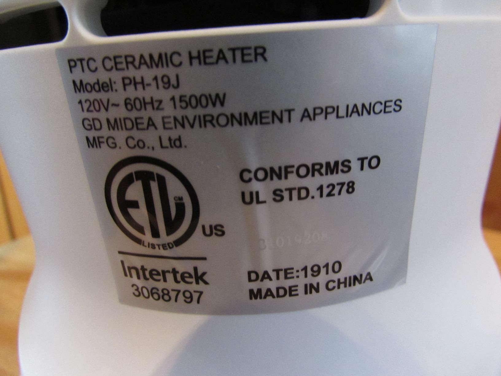 PELONIS PH-19J 1500W Fast Heating, Programmable Thermostat, Easy Control, Widespread Oscillation, Over Heating & Tip-over Switch Protection, 17.76/7.72inch, White customer photo 2