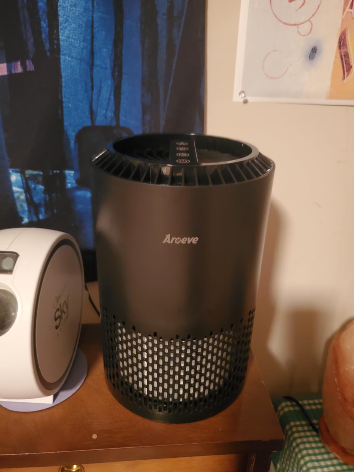 AROEVE Air Purifiers for Bedroom Home, Air Purifier For Smoke Pollen Dander Hair Smell Air Cleaner with Sleep Mode Speed Control For Bedroom Office, MK01- White(Available for California) customer photo 2