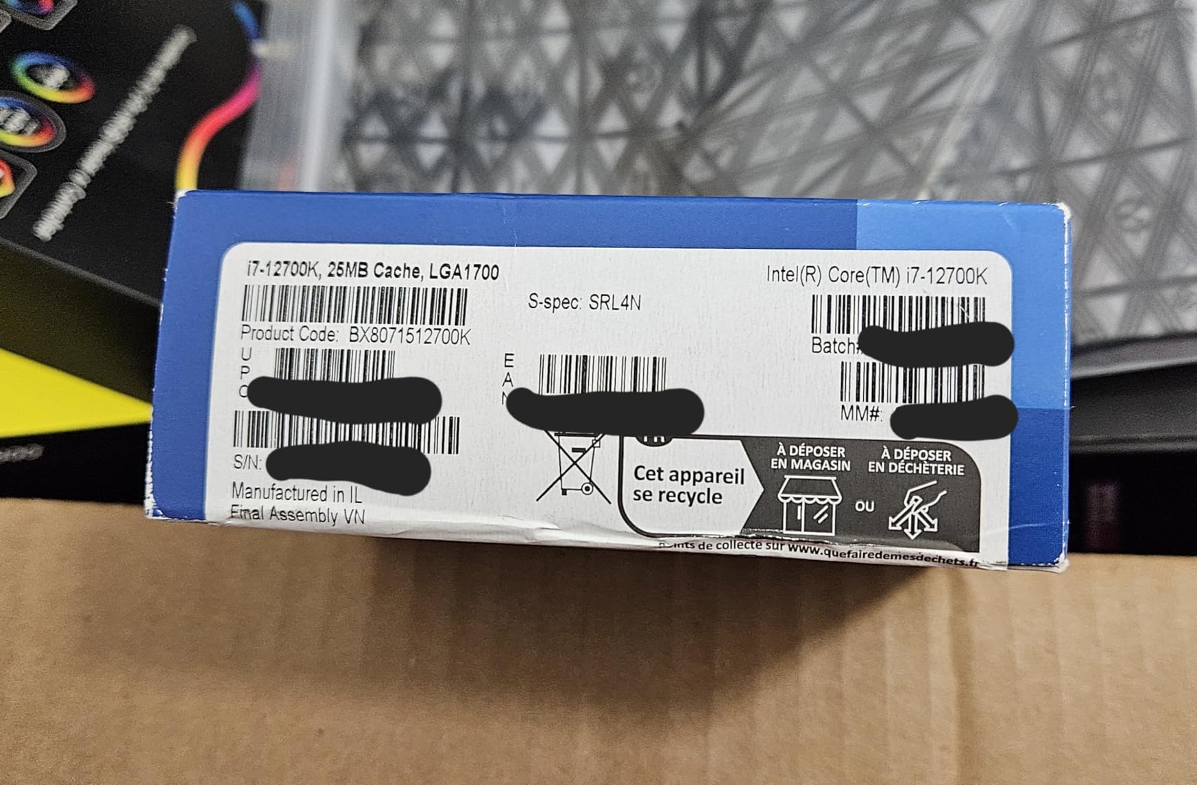 Core i7-12700K Gaming Desktop Processor with Integrated Graphics and 12 (8P+4E) Cores up to 5.0 GHz Unlocked LGA1700 600 Series Chipset 125W customer photo 2