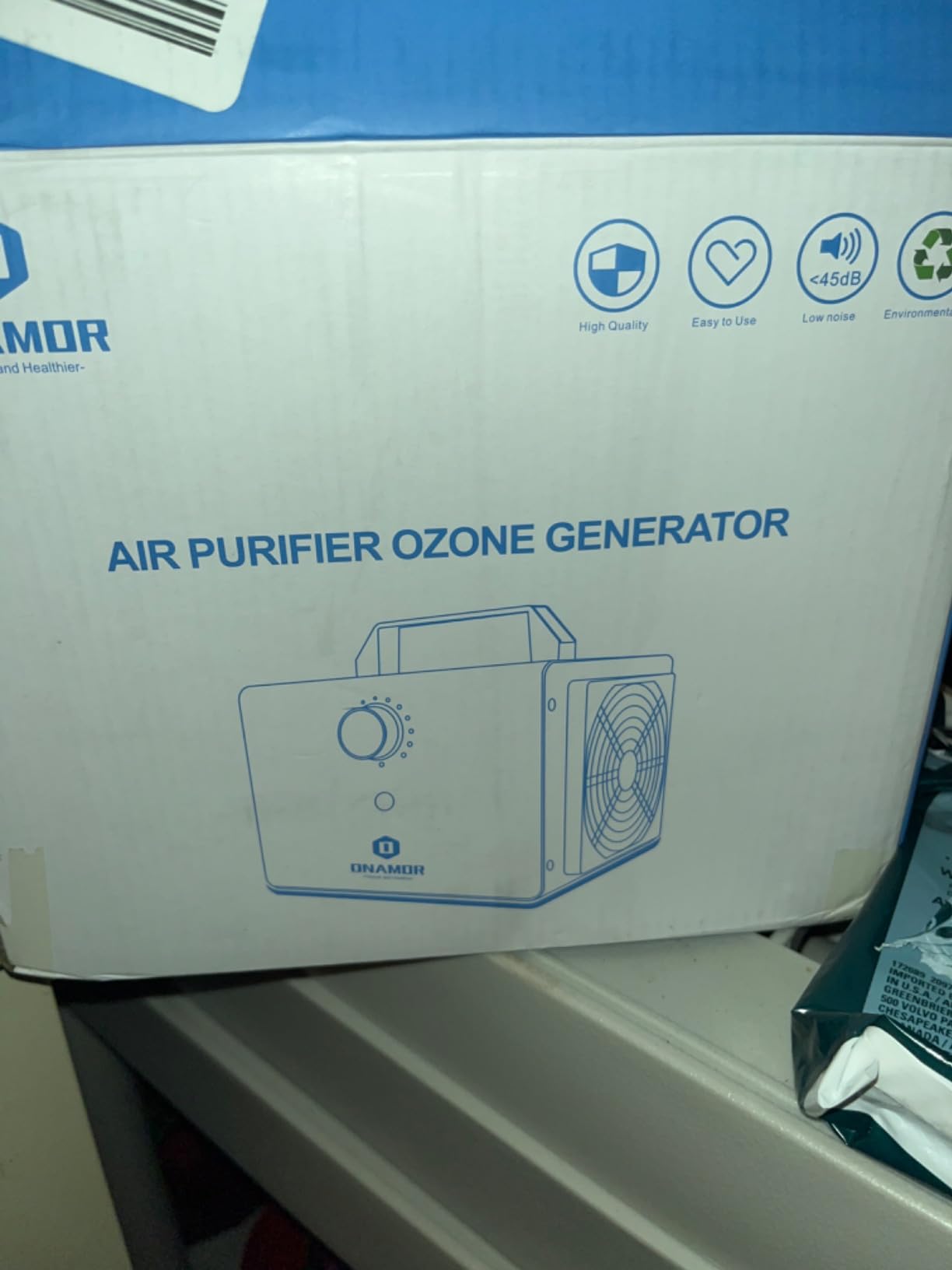 ONAMOR Ozone Generator 77000mg, Ozone Machine Ionizer O3 Deodorizer for Home, Basement, Smoke, and Pet Room (Eliminating Odors Area up to 4000 Square Feet, All Metallic Black) customer photo 1