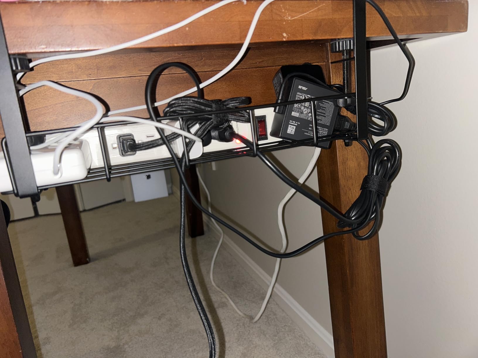 Under Desk Cable Management Tray No Drill Steel Tray Black | No drill steel under desk cable tray 15.7