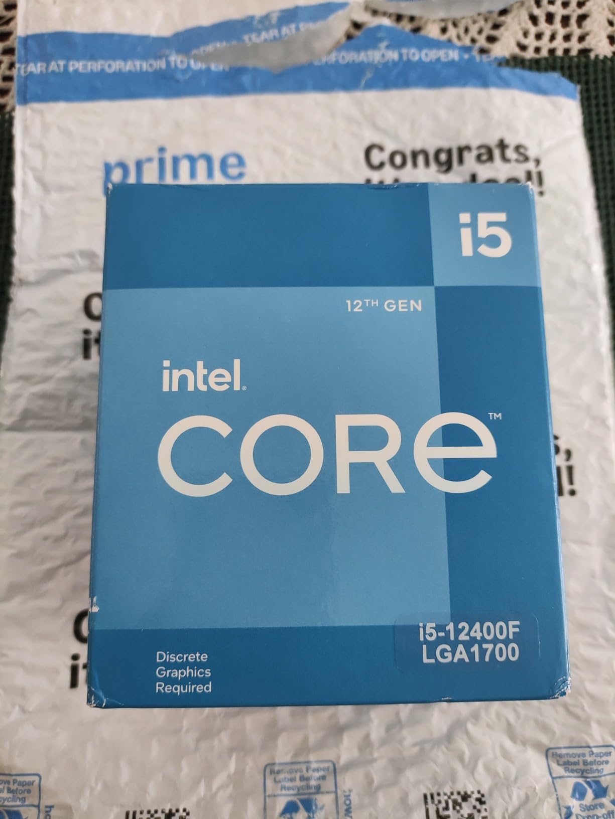 Intel Core i5-12400F Desktop Processor 6/12 / 2.5GHz / 6xxChipset customer photo 1