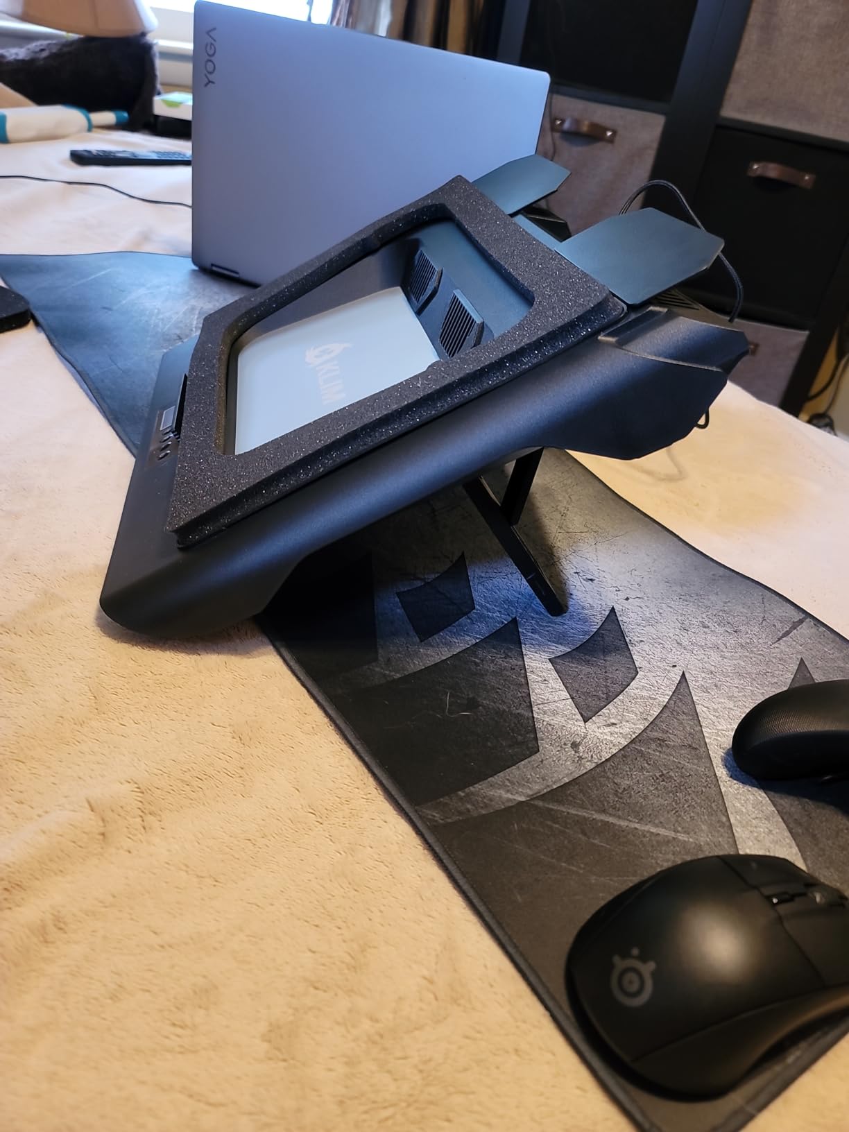 KLIM Everest Laptop Cooling Pad | Powerful Turbo-Fan 4300 RPM Laptop Cooler | Sealed Foam for Maximum Performance | Avoid Overheating and Protect Your Gaming Laptop | 14-17.3 in customer photo 1
