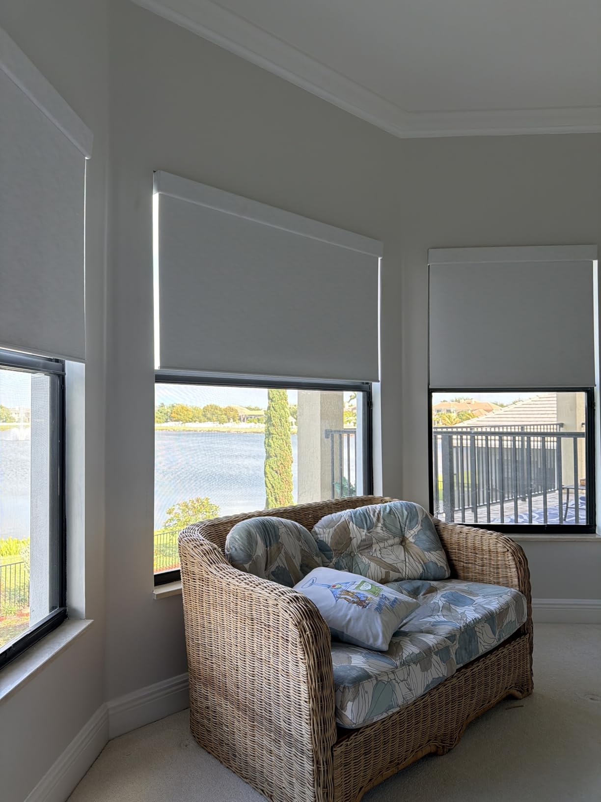 Tokblind Motorized Roller Shade with Remote Control, Blackout Electric Shade for Windows Compatible with Alexa Google via Hub, Rechargeable Smart Window Blind for Home Office (Vinyl White) customer photo 2
