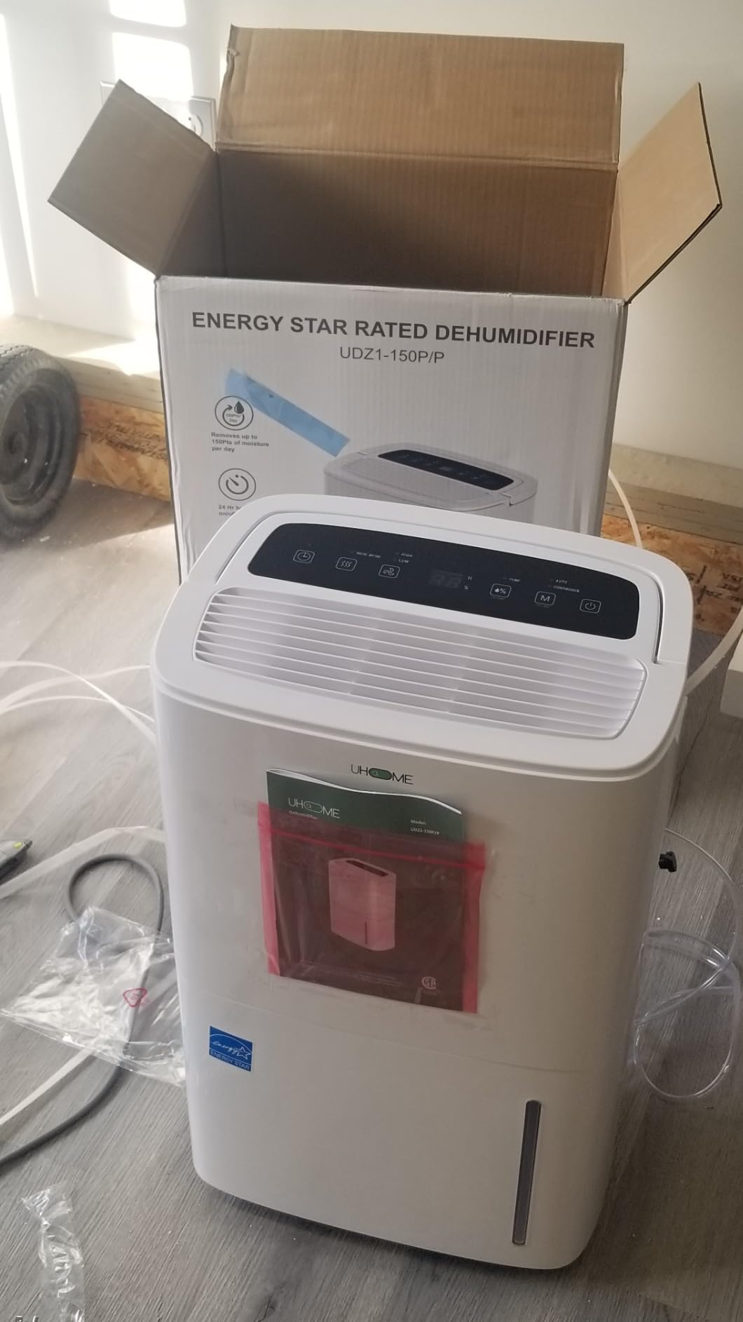 Uhome 30 Pint Dehumidifier - for Basement with Activated Carbon Filter,Ultra Quiet, Humidity Sensor, Auto Shut Off, Continuous Drainage Hose - Ideal Dehumidifiers for Home, 1500 Sq Ft Dehumidifiers customer photo 2