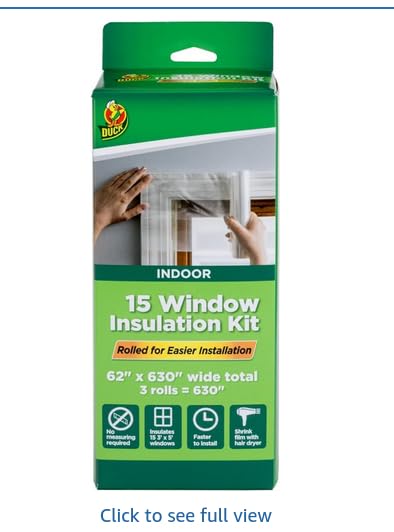 Duck Brand Winter Window Insulation Kit - Window Seal Rolled Shrink Film Covers Up to 15 3' x 5' Windows - Window Tape Included - Easy Indoor Installation - Clear - 15-Pack (288069) customer photo 2