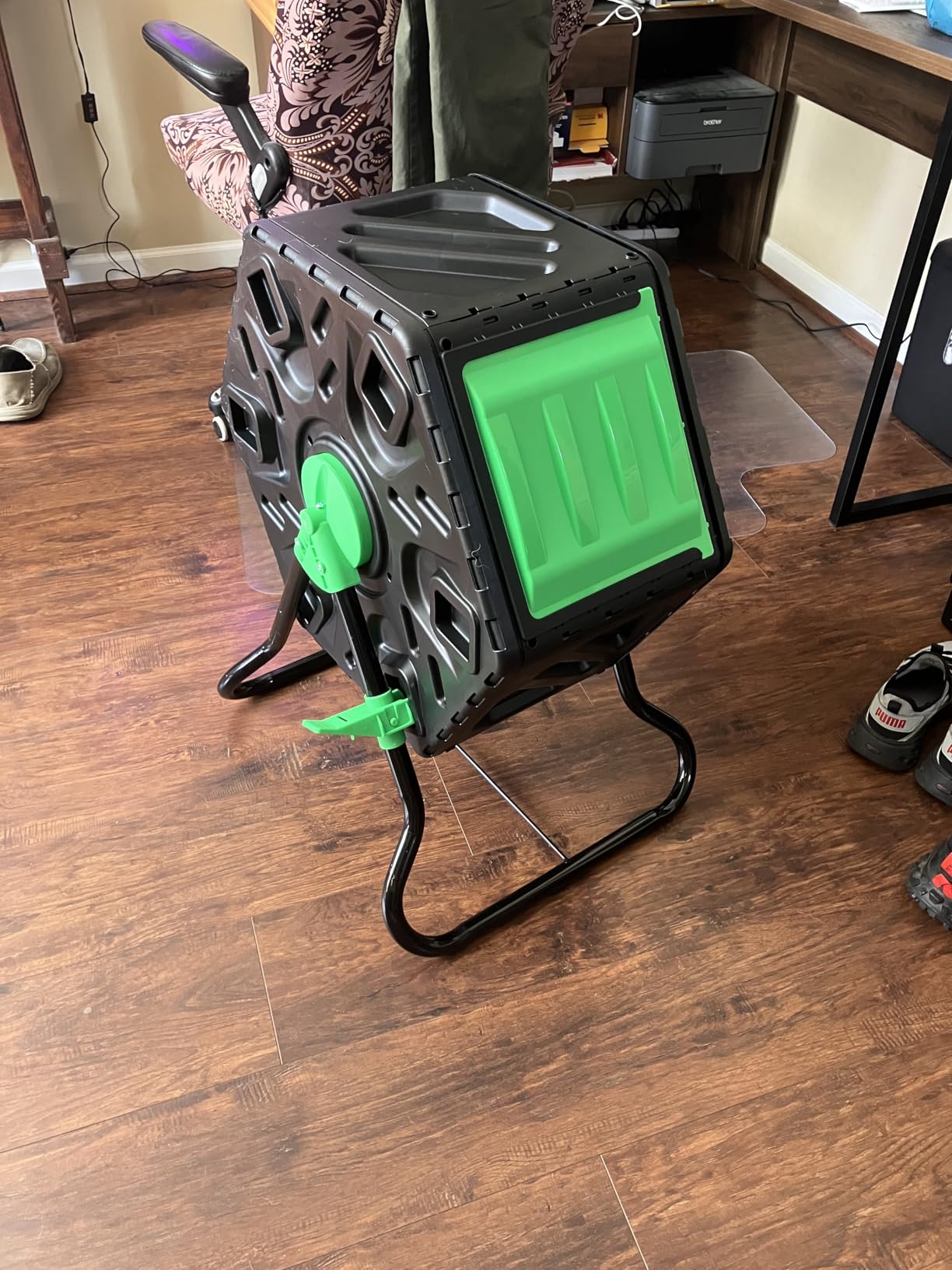 F2C 18.5 Gallon Compost Tumbler Compost Bin All-Season Outdoor BPA Free Single Rotating Chamber customer photo 1