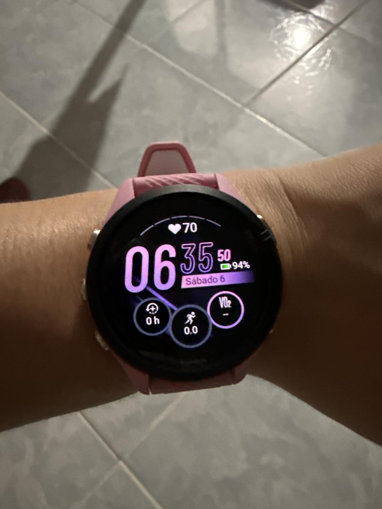 Garmin Forerunner 265S Running Smartwatch, Colorful AMOLED Display, Training Metrics and Recovery Insights, Light Pink and Powder Gray customer photo 1