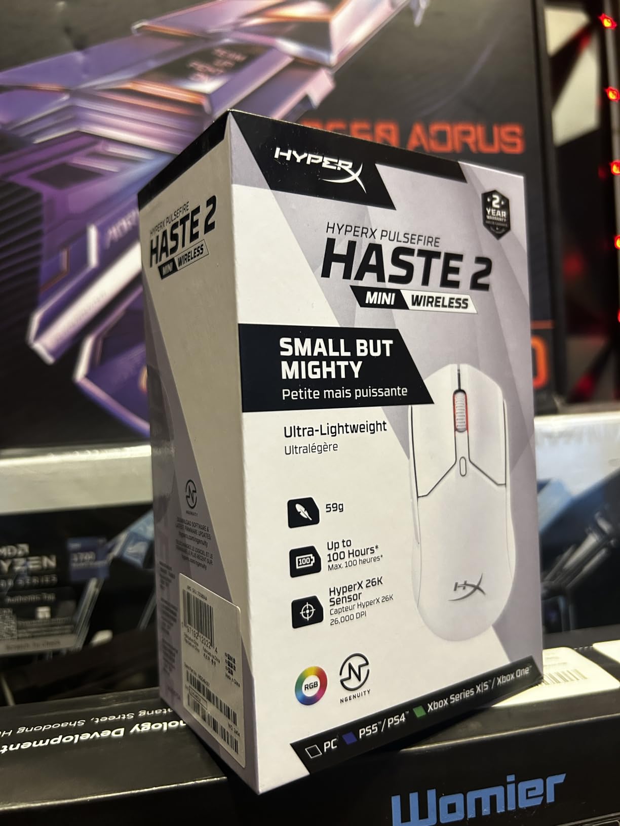 HyperX Pulsefire Haste 2 - Wireless Gaming Mouse- Ultra Lightweight, 61g, 100 Hour Battery Life, Dual Wireless Connectivity, Precision Sensor - Black customer photo 2