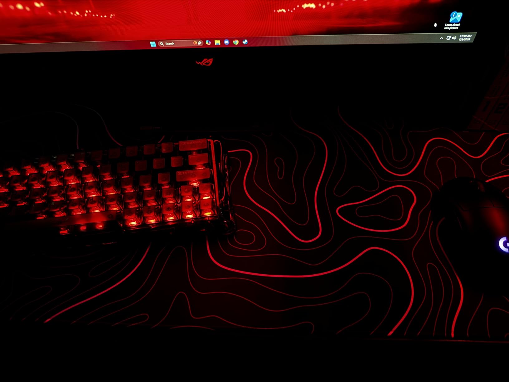 DIGSOM Mouse Pad Gaming Mousepad 31.5 x 11.8in Large Mouse Pad for Keyboard and Mouse with Anti-Slip Rubber Base, Keyboard Pad XL Mouse Mat for Home and Office (Black with White Topographic Line) customer photo 1