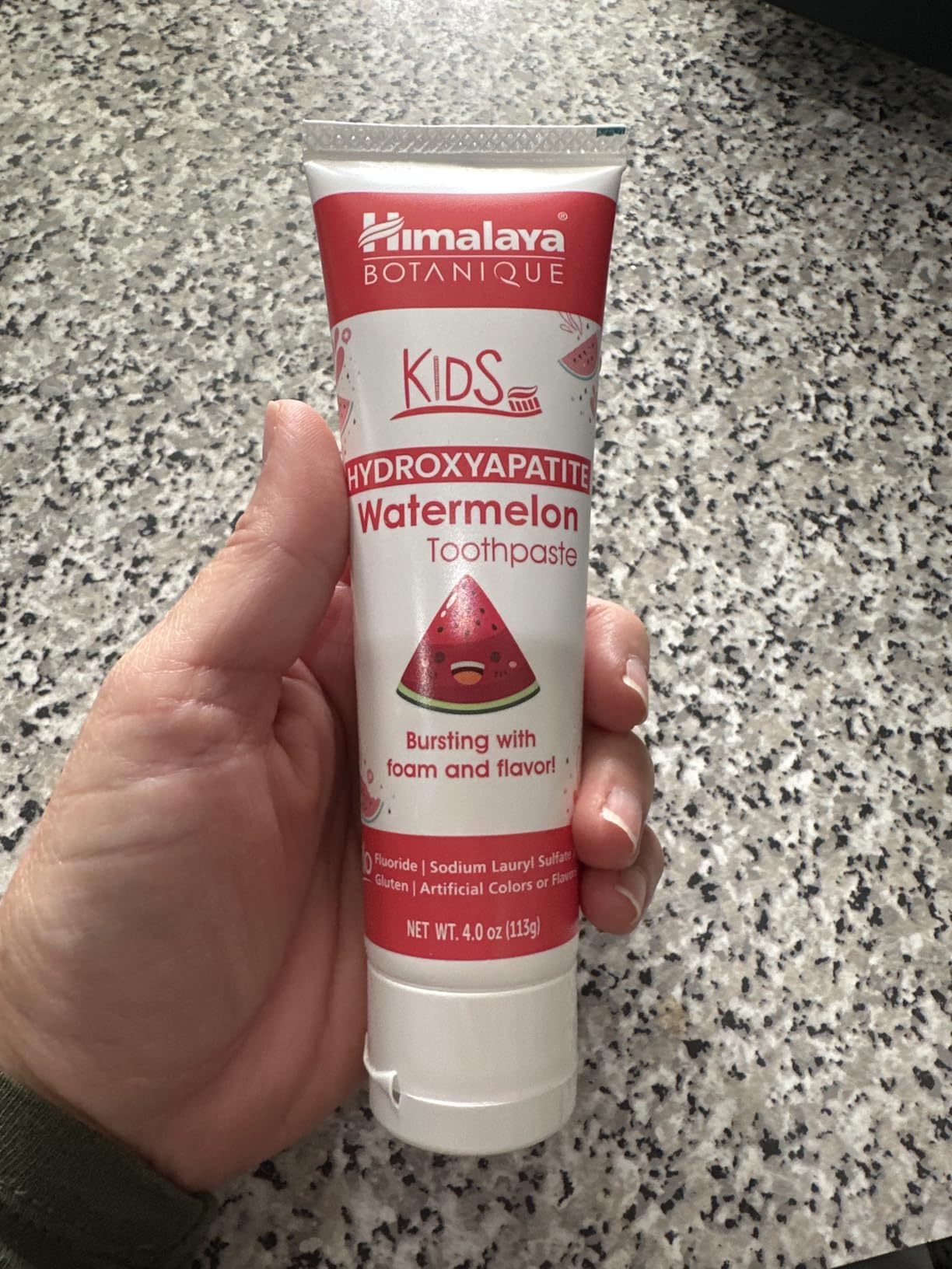 Himalaya Fluoride Free Botanique Whitening Nano Hydroxyapatite Toothpaste, Support Enamel Strength & Integrity, Great for Sensitive Teeth, SLS Free & Vegan, Mint, 4 oz (Pack of 4) customer photo 2