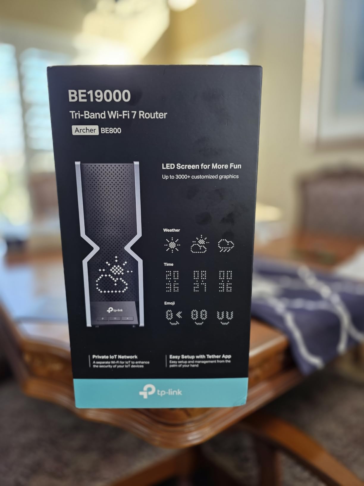 TP-Link Tri-Band BE19000 WiFi 7 Router (Archer BE800) | 12-Stream 19 Gbps | 2×10G + 4×2.5G Ports | LED Screen, 8 High-Performance Antennas | VPN, Easy Mesh, HomeShield, Private IoT, Free Expert Help customer photo 1