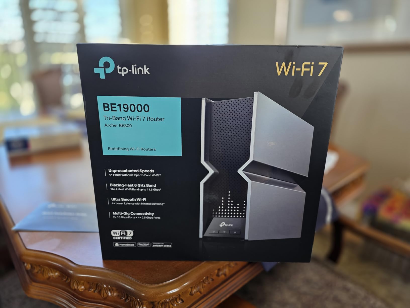 TP-Link Tri-Band BE19000 WiFi 7 Router (Archer BE800) | 12-Stream 19 Gbps | 2×10G + 4×2.5G Ports | LED Screen, 8 High-Performance Antennas | VPN, Easy Mesh, HomeShield, Private IoT, Free Expert Help customer photo 2