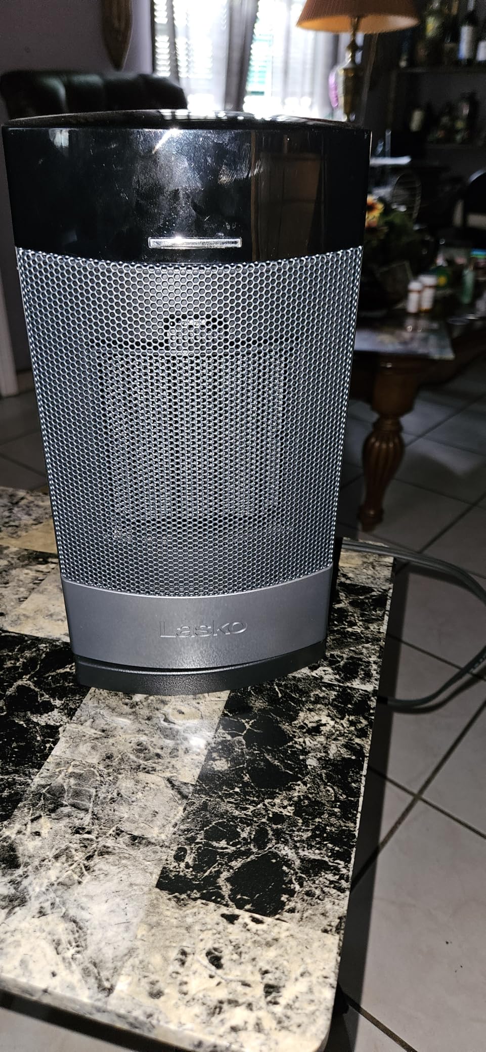 Lasko Ellipse Ceramic Tabletop Heater for Home with Tip-Over Switch, Child Lock, Digital Display, Thermostat, AutoECO Mode, Wide Oscillation, Remote, For Bedroom, Office, Den, 1500W, Black, CD12950 customer photo 1