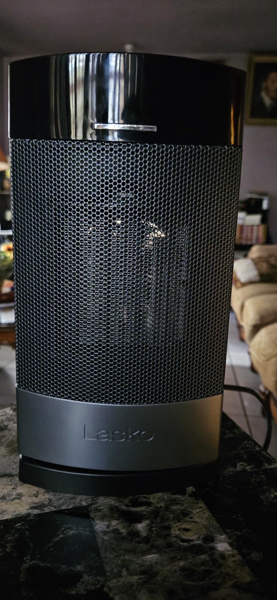 Lasko Ellipse Ceramic Tabletop Heater for Home with Tip-Over Switch, Child Lock, Digital Display, Thermostat, AutoECO Mode, Wide Oscillation, Remote, For Bedroom, Office, Den, 1500W, Black, CD12950 customer photo 2