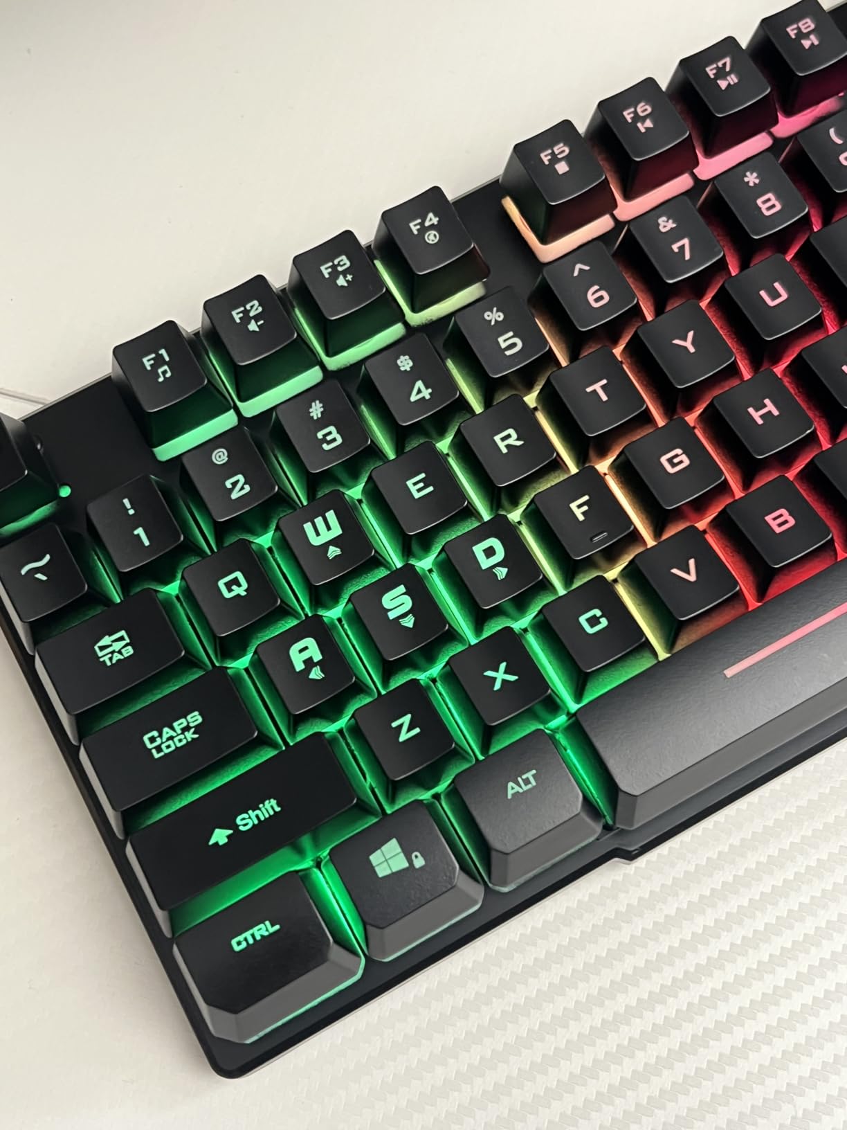 Rii RK100+ Multiple Color Rainbow LED Backlit Large Size USB Wired Mechanical Feeling Multimedia PC Gaming Keyboard,Office Keyboard for Working or Primer Gaming,Office Device customer photo 2