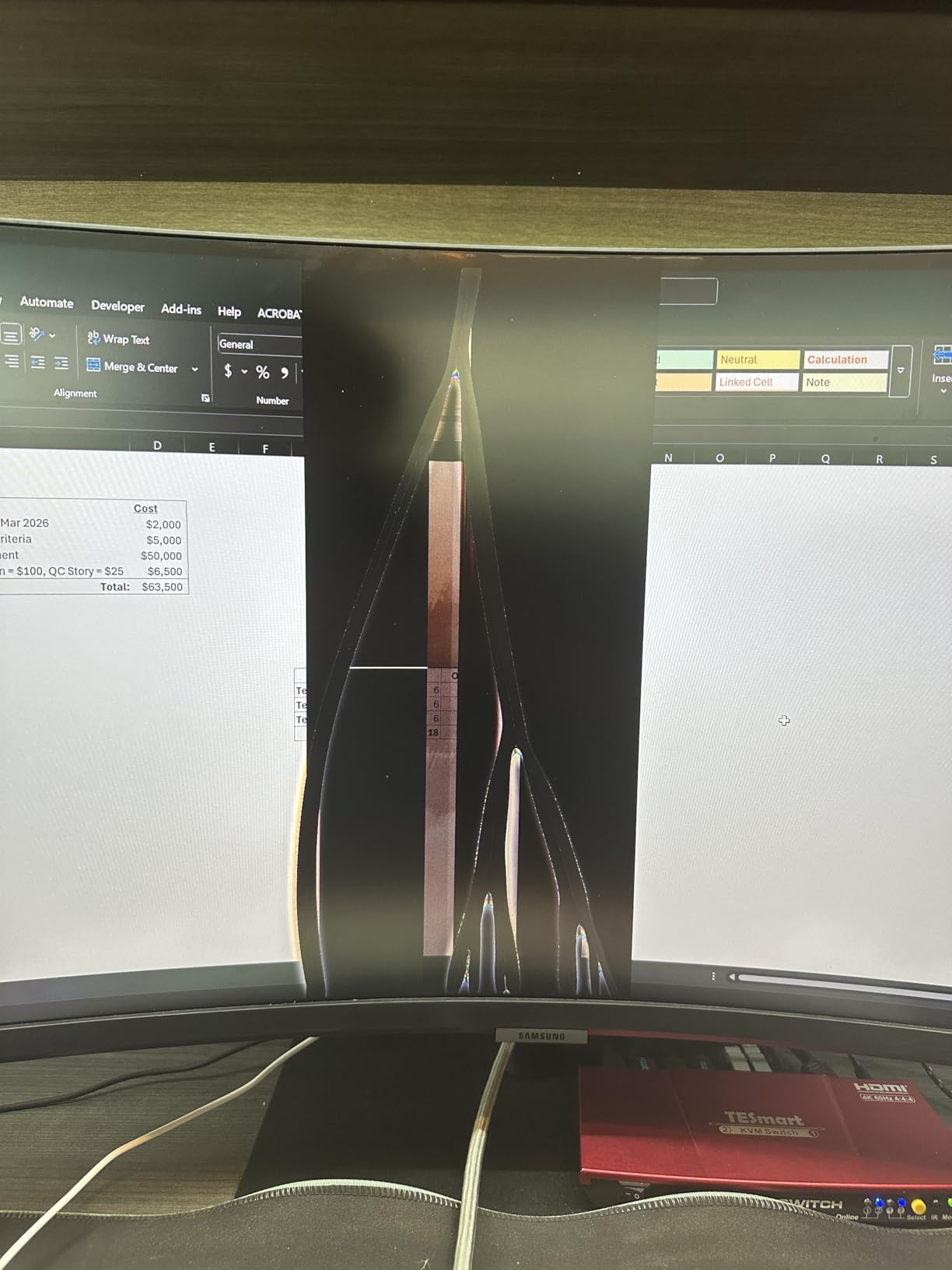 Samsung 34-Inch ViewFinity S65VC Series Ultra-WQHD Curved Computer Monitor, 100Hz, AMD FreeSync, HDR10, USB-C, Built-in Speaker, Camera, KVM Switch, Eye Care, LS34C650VANXGO, Black customer photo 2