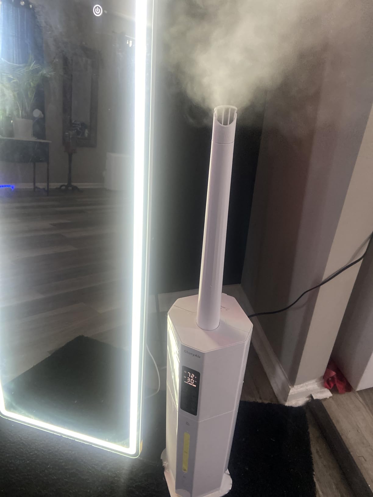 ROSEKM Humidifiers for Bedroom (1.1L), Small Cool Mist Humidifier for Home Plant and Baby Nursery, Quiet Ultrasonic Humidifier with 360° Nozzle, Auto Shut-Off, Filterless, Black customer photo 2