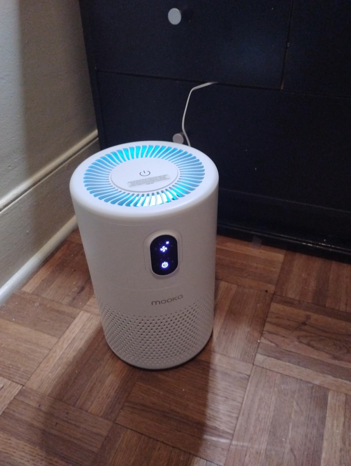 MOOKA Air Purifiers for Home Large Room up to 1076 ft², H13 True HEPA Air Filter Cleaner, Odor Eliminator, Remove Smoke Dust Pollen Pet Dander, Night Light, B-D02L Black customer photo 1
