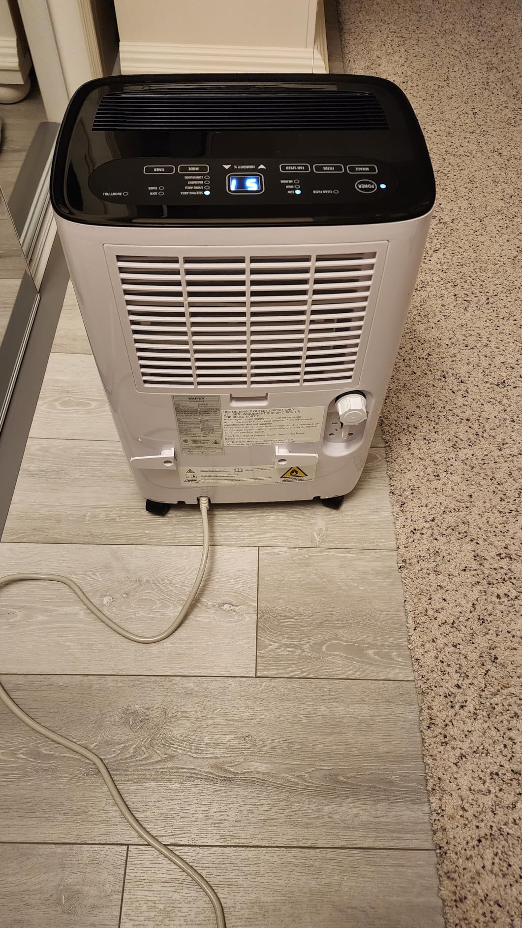 Yaufey 6000 Sq. Ft. Energy Star Certified Dehumidifier, Max 120 Pints Dehumidifier for Basement with Drain Hose, Smart Compressor with Intelligent Humidity Control, Dehumidifiers for Home Bedroom customer photo 2