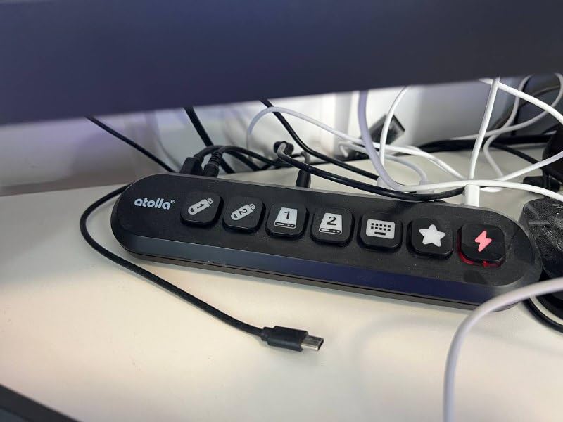Powered USB Hub, atolla 7-Port USB 3.0 hub (6 Superspeed Transfer Ports+ 1 Fast Charging Port) with Swappable Illuminated Icon Switch and 12V/3A Power Adapter for Windows, MacOS, ChromeOS, Linux customer photo 2