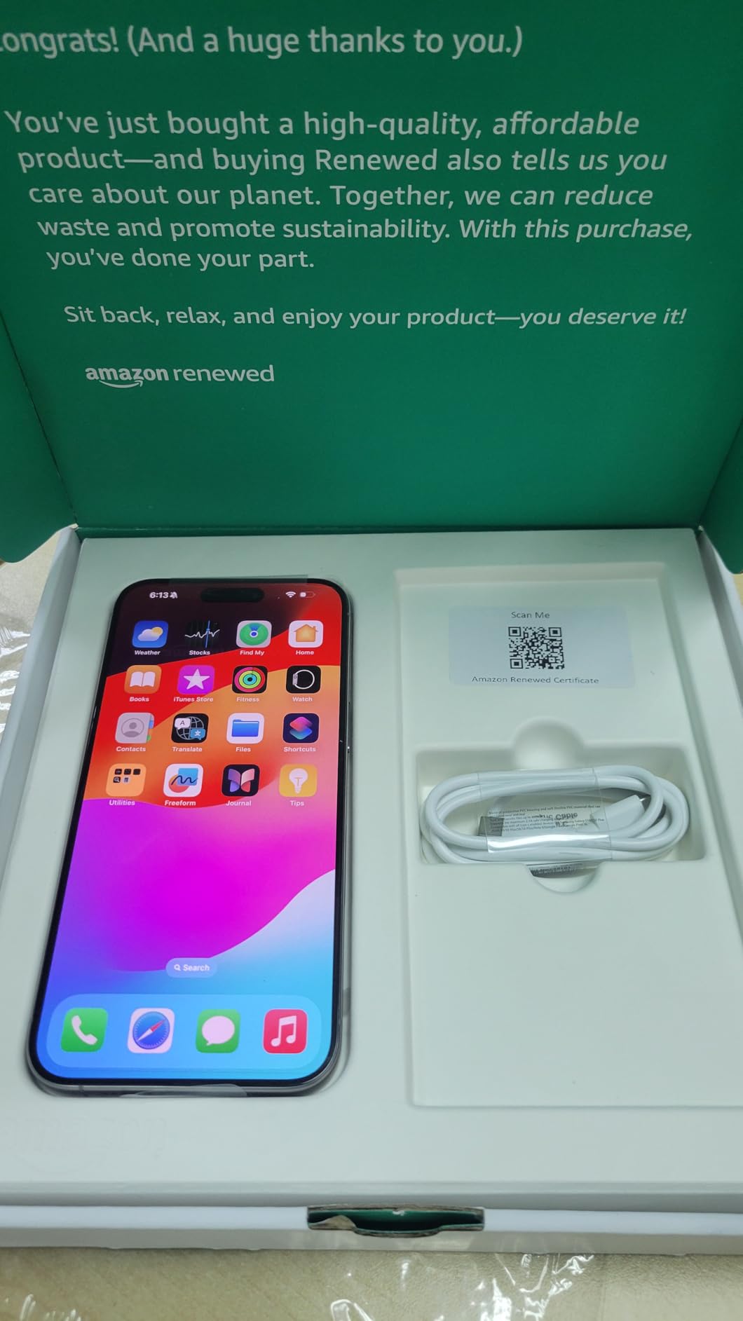 Apple iPhone 15 Pro Max, 512GB, Natural Titanium - Unlocked (Renewed) customer photo 2