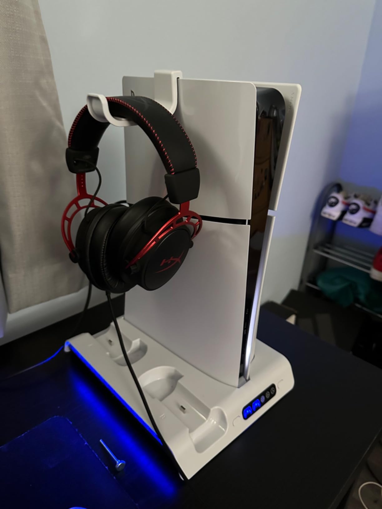FASTSNAIL Charging Stand with Cooling Fan for PS5 Pro/Slim Console, Vertical Controller Charger Station with 9 RGB Lights & Headset Hook & 3-Level Silent Fan, Cooler Accessories for PS5 Pro/Slim customer photo 2