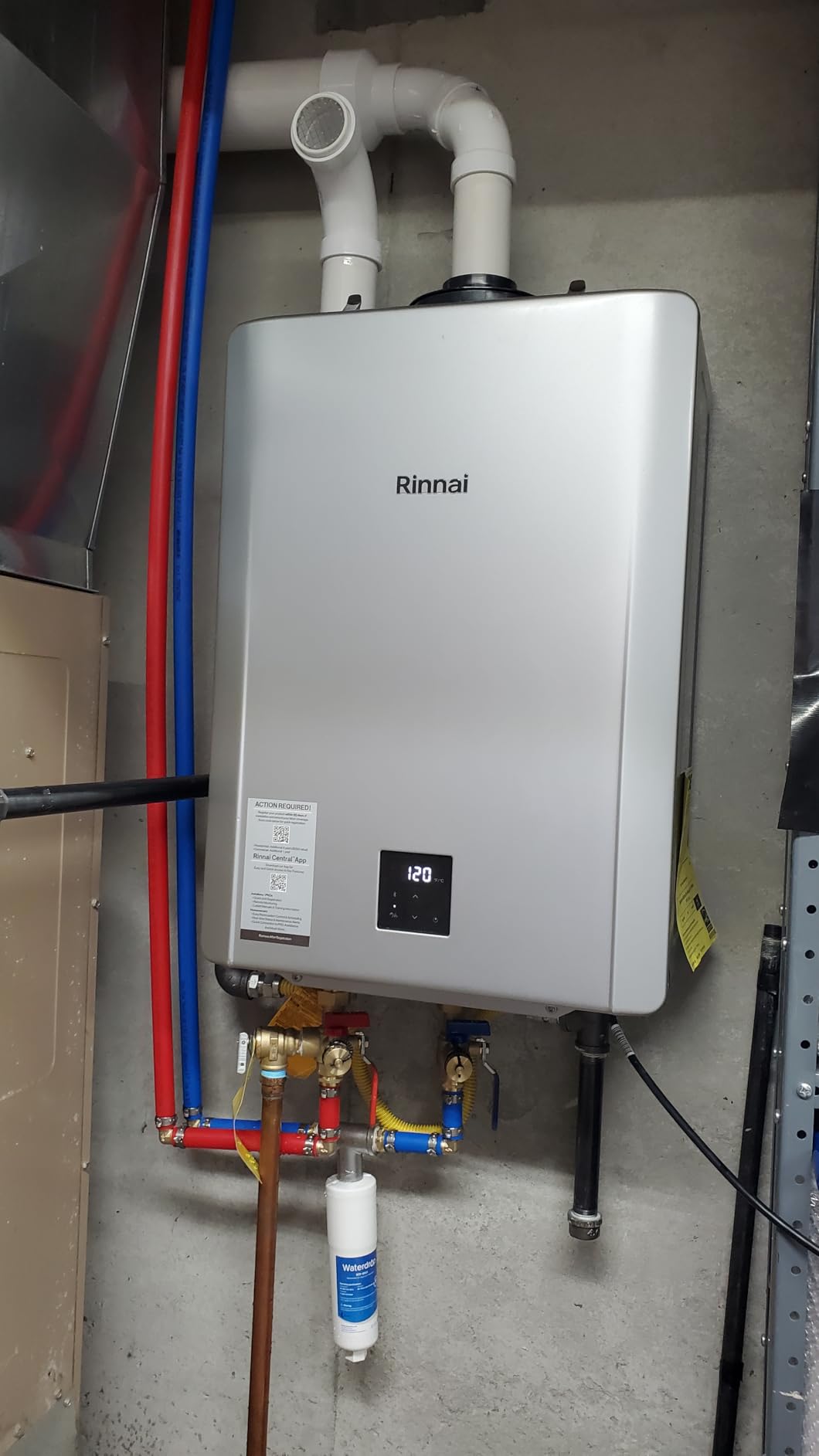 Rinnai RXP199iN Smart Sense Condensing Tankless Water Heater, 199,000 BTU, Up to 11.1 GPM, Natural Gas or Propane, Indoor/Outdoor Installation, Built-In Recirculation Pump customer photo 2