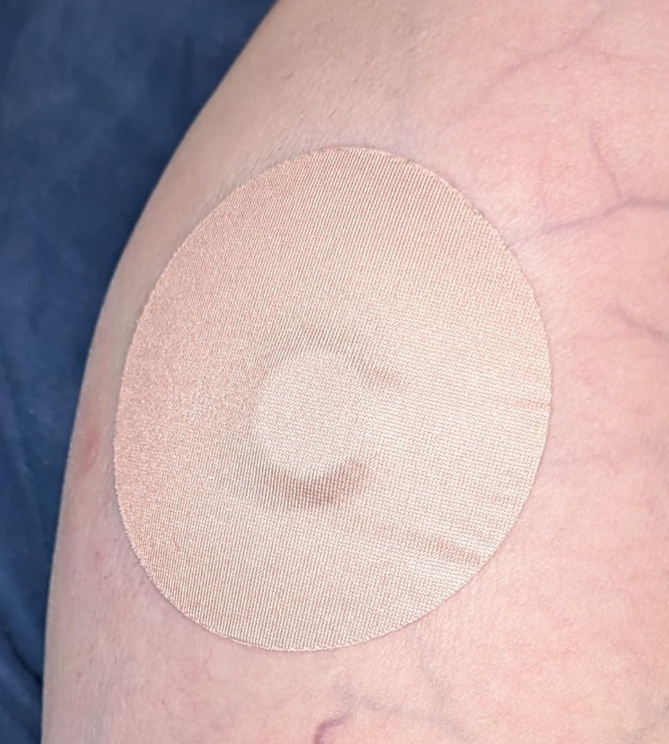 Ceeport 30 Pack Freestyle Adhesive Patches, Sensor Covers Intended for Freestyle Libre 2/3-Enlite-Medtronic Guardian, CGM Sensor Patches, No Glue in The Center, Long Fixation for Your Sensor (Tan) customer photo 1