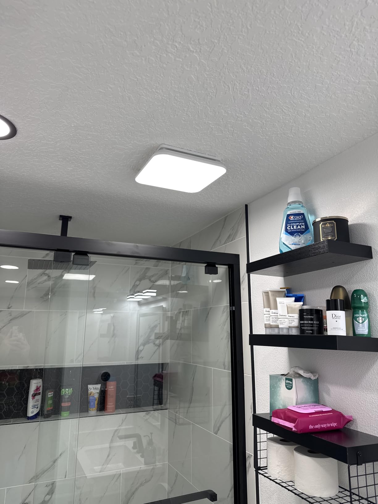 Fitop Bathroom Exhaust Fan with Light, 1.0 Sones 110 CFM 43W 1200LM Ceiling Mount Shower Ventilation Exhaust with Light, Bathroom Vent with Light, No attic installation required customer photo 2