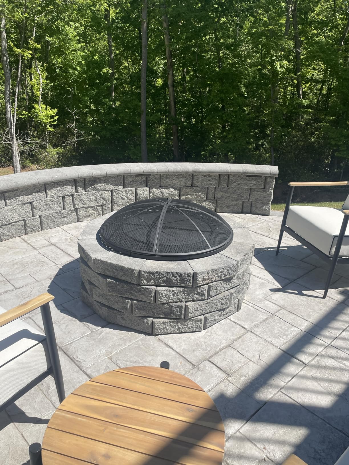 OutVue 42 Inch Fire Pit with 2 Grills, Extra Large Wood Burning Fire Pits for Outside with Lid & Poker, Heavy Duty Firepit, BBQ & Outdoor Firepit & Round Metal Table 3 in 1 for Patio, Picnic, Party customer photo 2