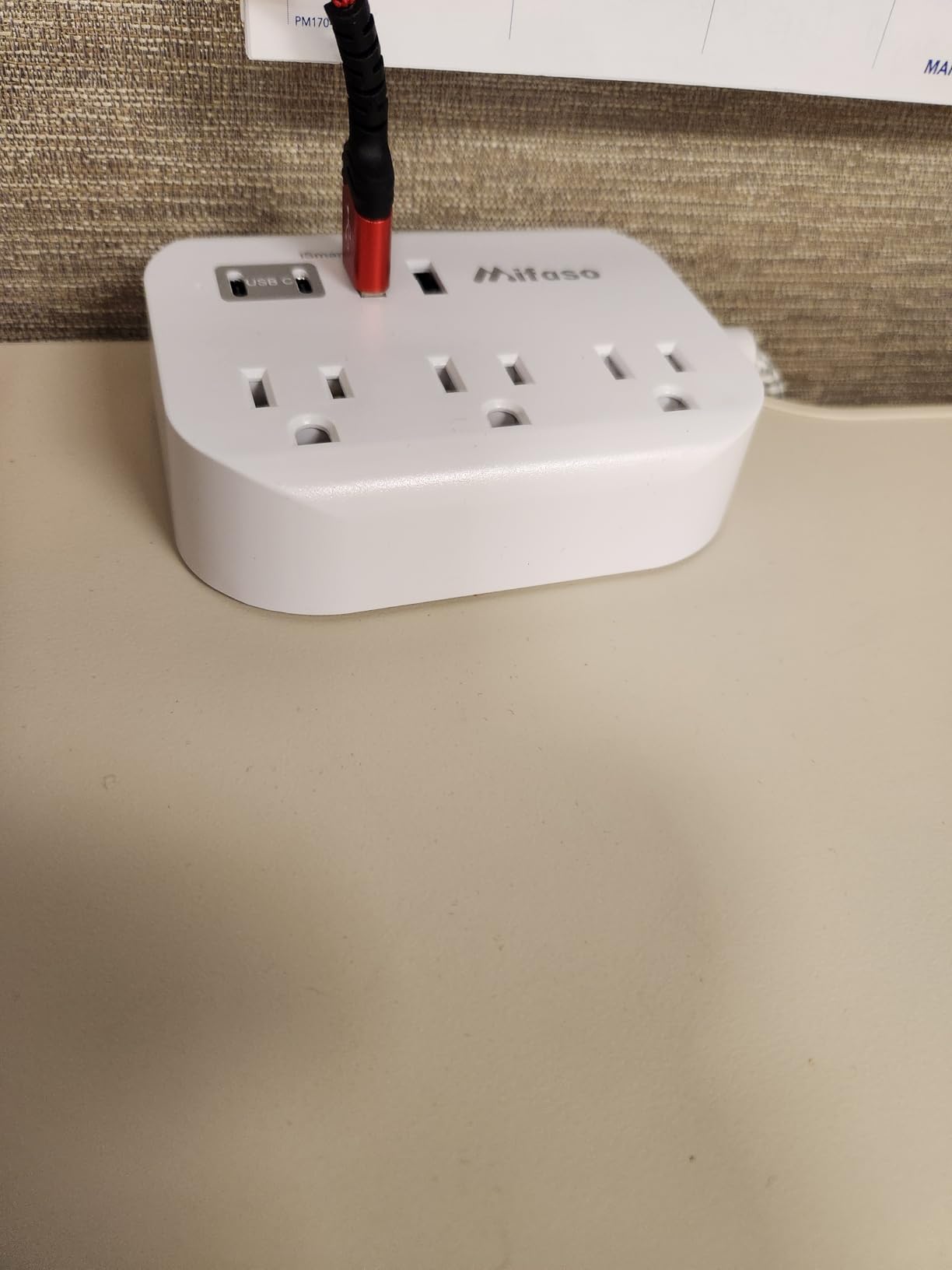 Cruise Ship Essentials - Mifaso Power Strip with USB Ports, 5Ft Flat Extension Cord with Multiple Outlets, USB Charging Station with Non Surge Protector for Cruise Ship, Travel, Dorm Room Essentials customer photo 2
