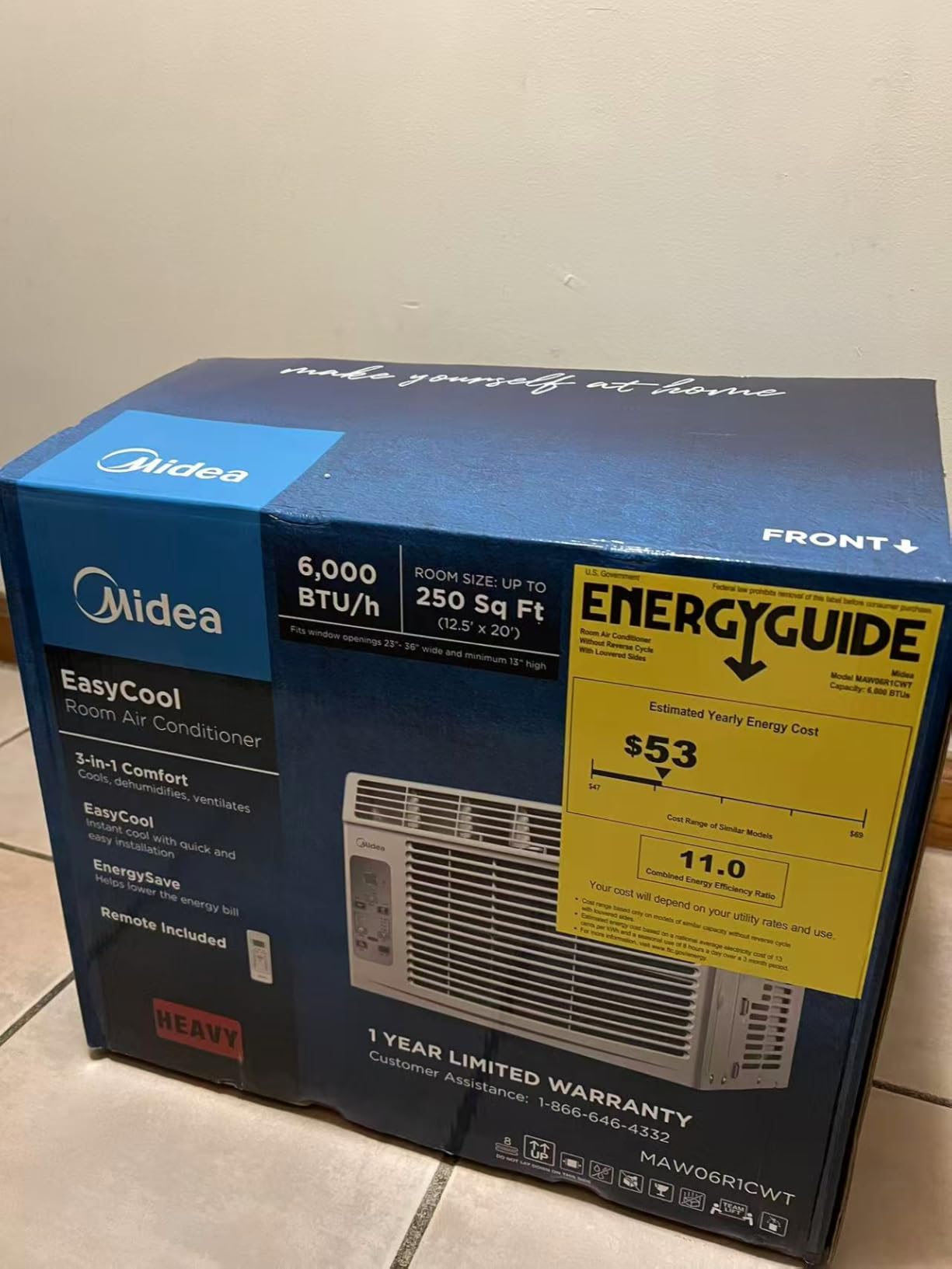 Midea 6,000 BTU Window Air Conditioner, 3-in-1 Cool/Fan/Dehumidifier Window AC Unit, Easycool Air Conditioner with Remote Control, Cools up to 250 Sq. Ft., Fits bedroom, study, office customer photo 2