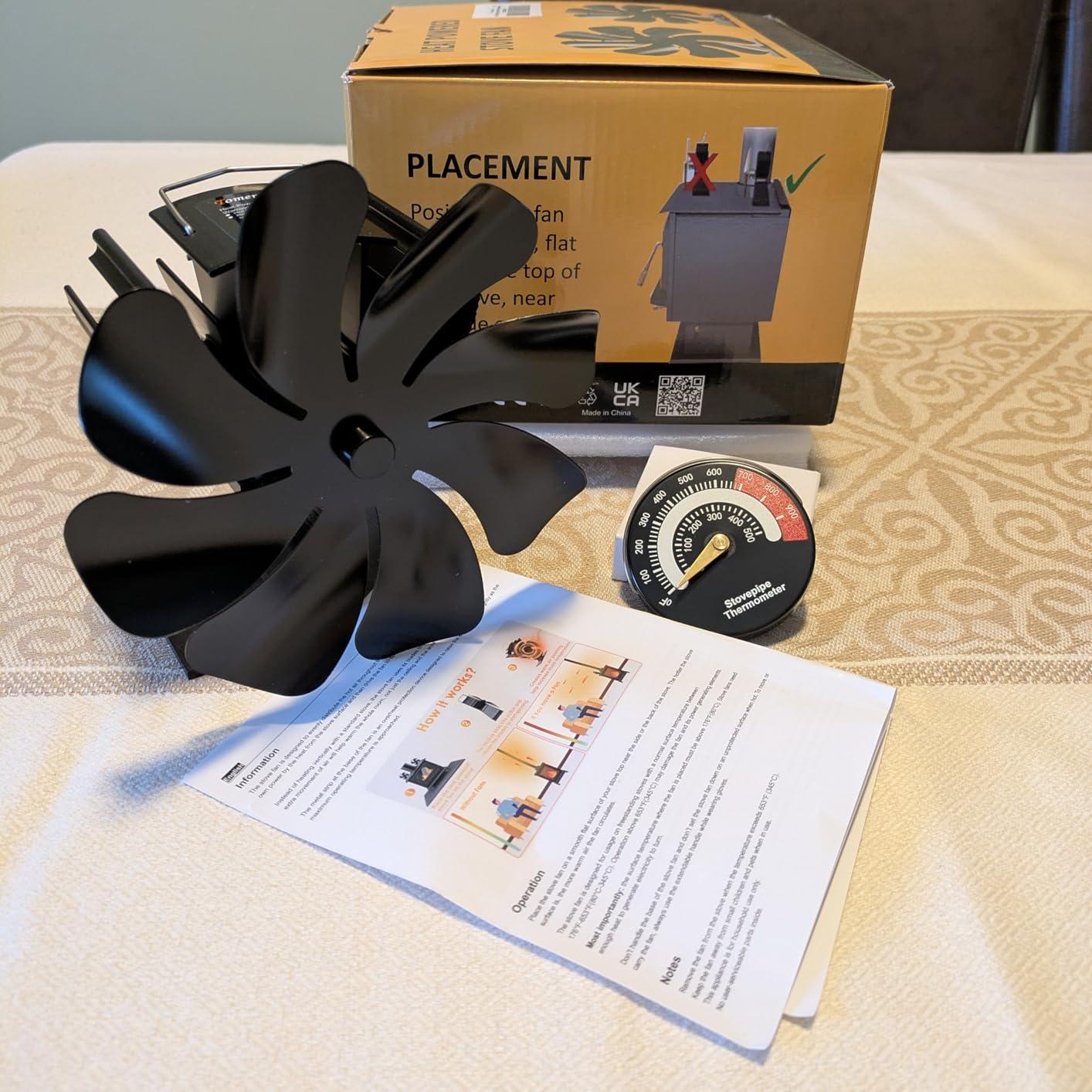 Tomersun Wood Stove Fan Heat Powered Stove Heater Fan Fireplace Fan for/Pellet/Wood Burner/Fireplace customer photo 2